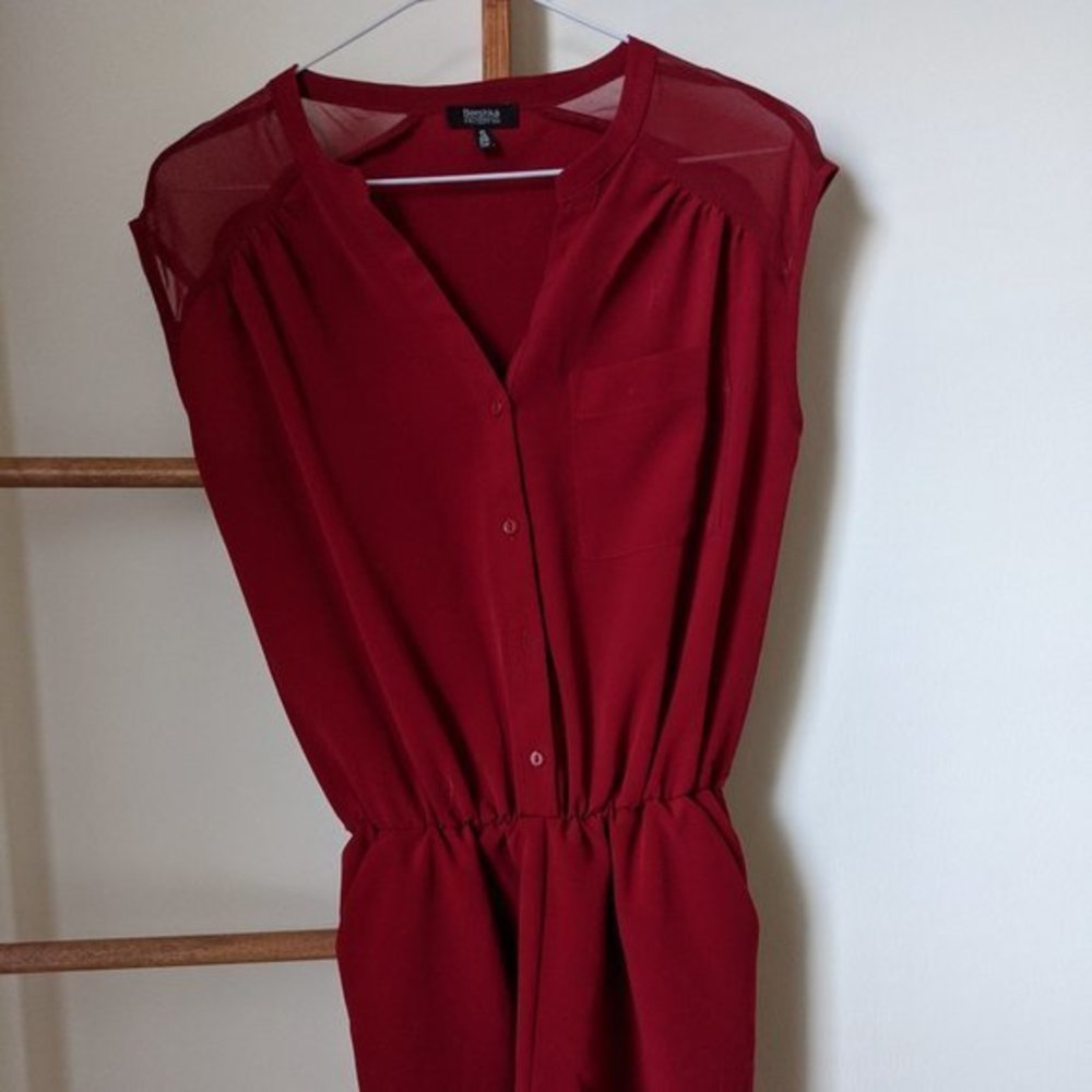 Bershka - Wine Red Romper - S